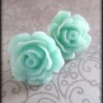 Mint Rose Post Earrings.gi..